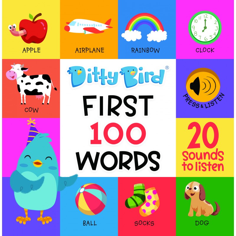 DITTY BIRD - LIVRE MUSICAL SENSORIEL BEBE DES COMPTINES SUR 100 MOTS