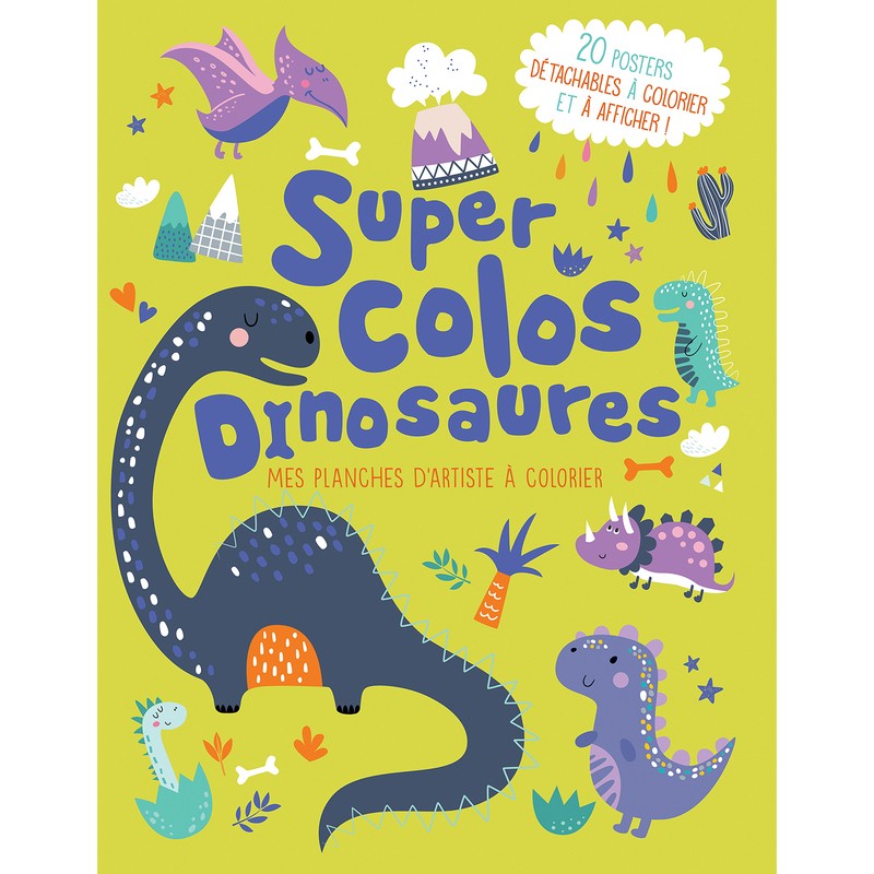 Mes planches d'artiste à colorier - Super colos Dinosaures