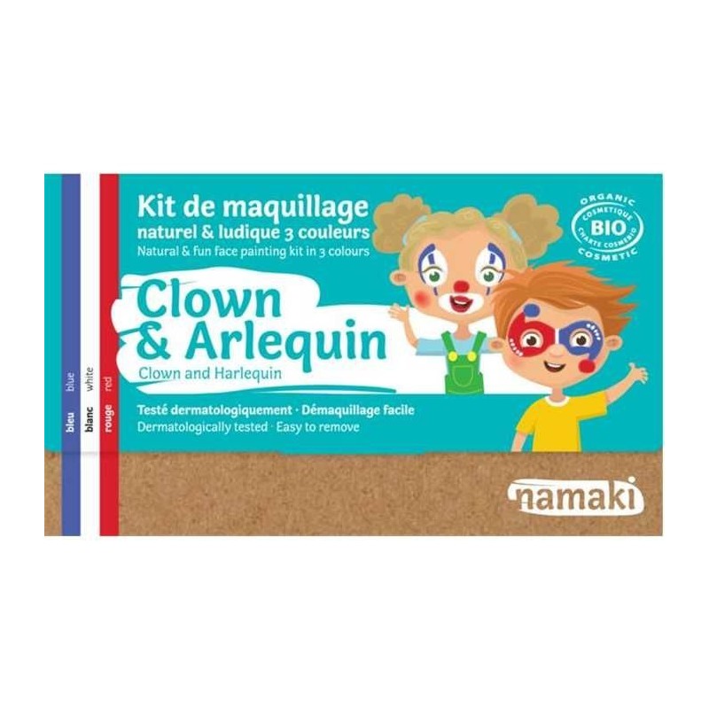 Kit de maquillage BIO 3 couleurs Clown et Arlequin