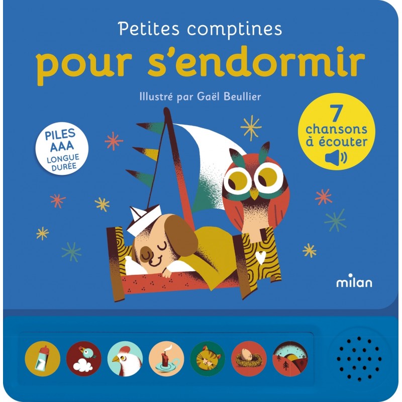 Contes et comptines à écouter - Petites comptines pour s'endormir - LIVRE SONORE - Dès 1 an
