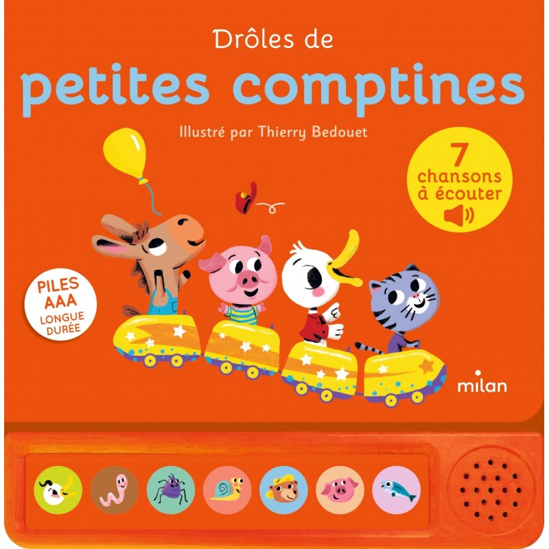 Contes et comptines à écouter - Drôles de petites comptines - LIVRE SONORE - Dès 1 an