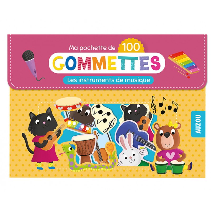 Ma pochette de 100 gommettes - Les instruments de musique