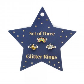 Set de 3 bagues pailletées...