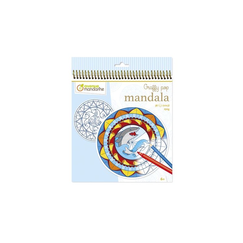 Coloriage Graffy pop Mandala - Marin