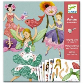 6 pantins à colorier fées