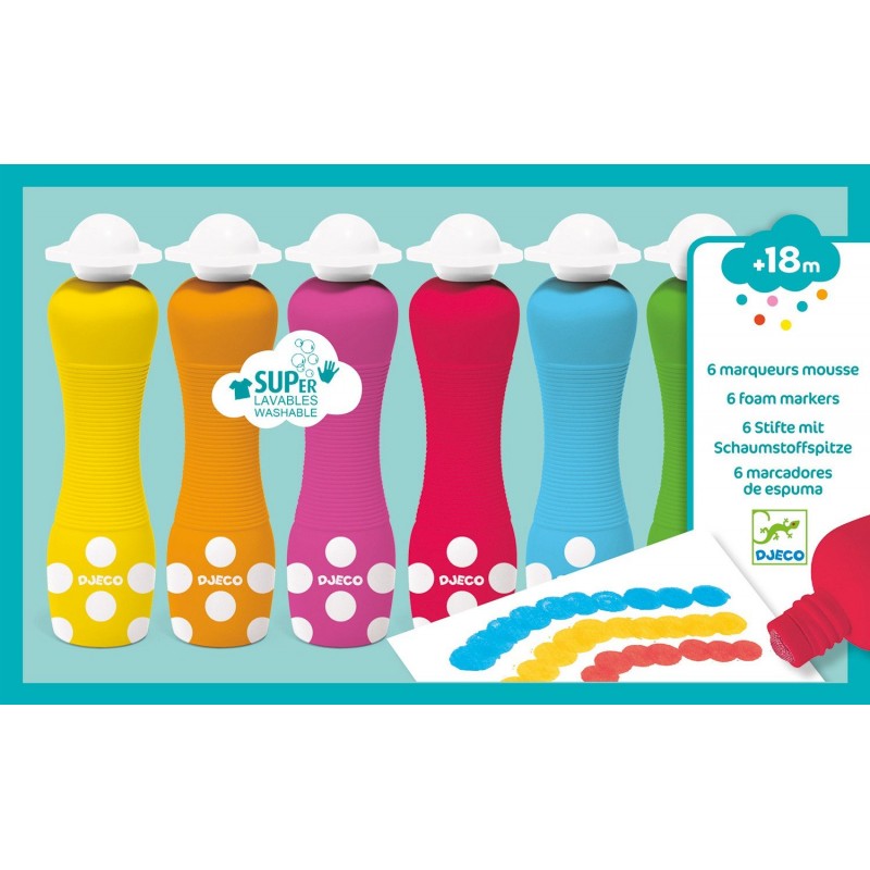 6 marqueurs mousse