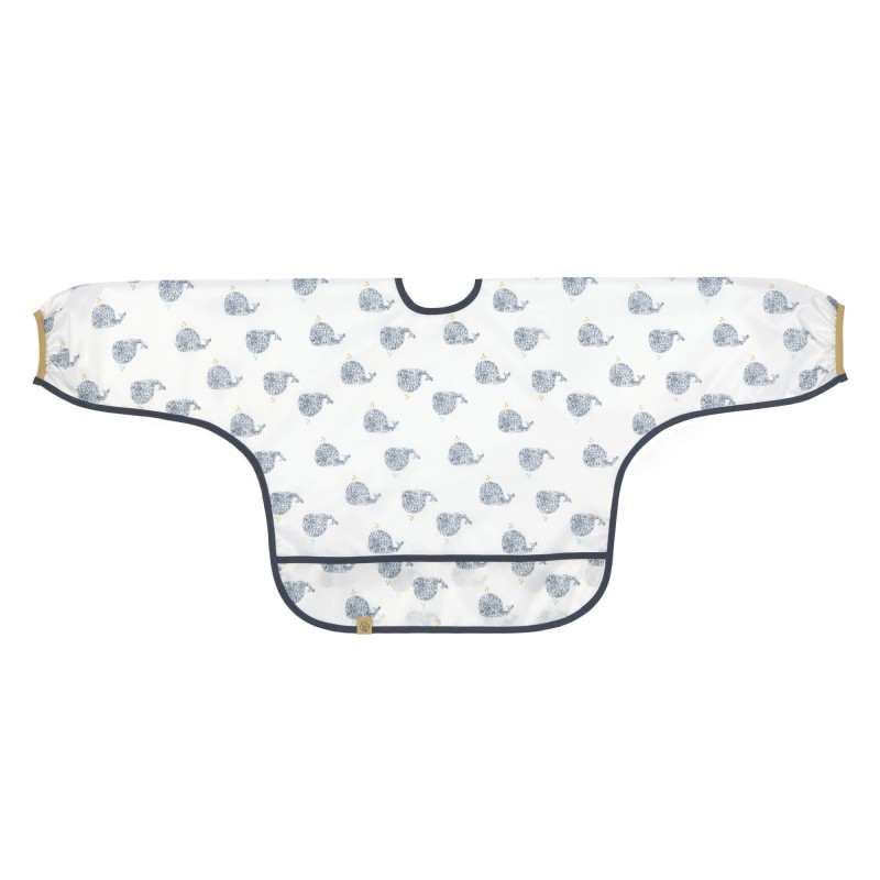 Bavoir manches longues avec poche, Petite baleine d'eau