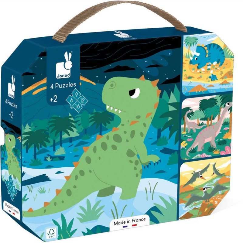 4 puzzles évolutifs dinosaures