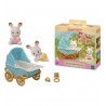 Jumeaux lapin chocolat et poussette - Sylvanian families