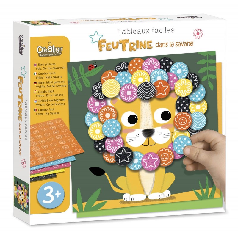 Tableaux faciles - Feutrine dans la savane