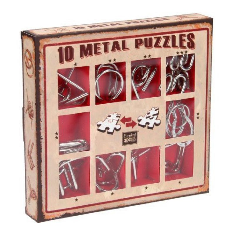 10 puzzles casses-tête en métal - Rouge