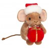 Souris de Noël avec cadeau - 11 cm