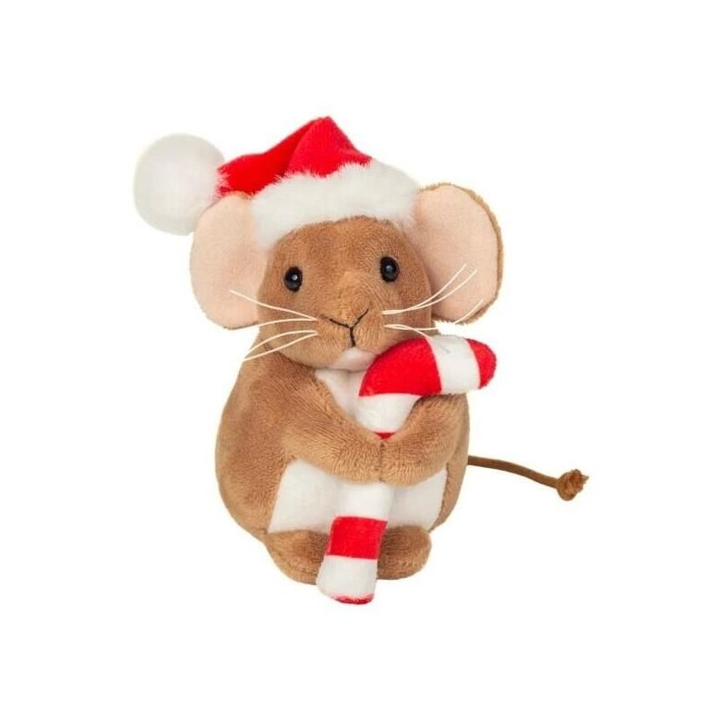 Souris de Noël avec sucre d'orge - 11 cm