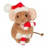 Souris de Noël avec sucre d'orge - 11 cm