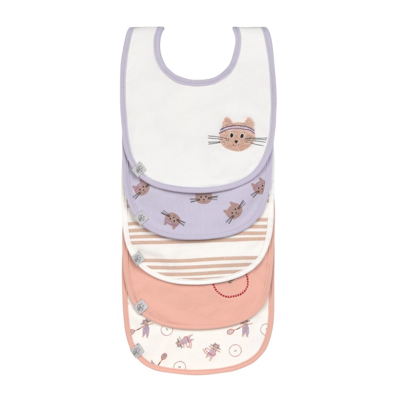 Lot de 5 bavoirs en coton - Tiny team chat