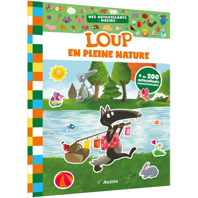 MES AUTOCOLLANTS MALINS - LOUP EN PLEINE NATURE