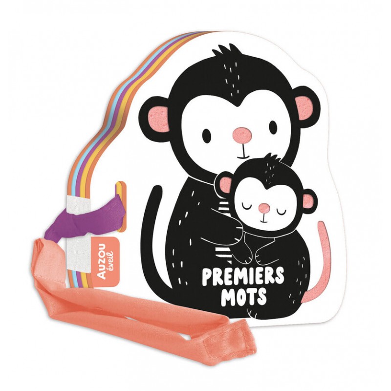 Mon premier livre poussette en noir et blanc - Premiers mots