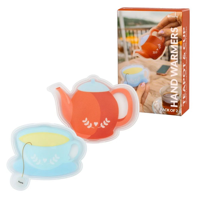 Fisura - Lot de 2 chauffe-mains - Théière et tasse