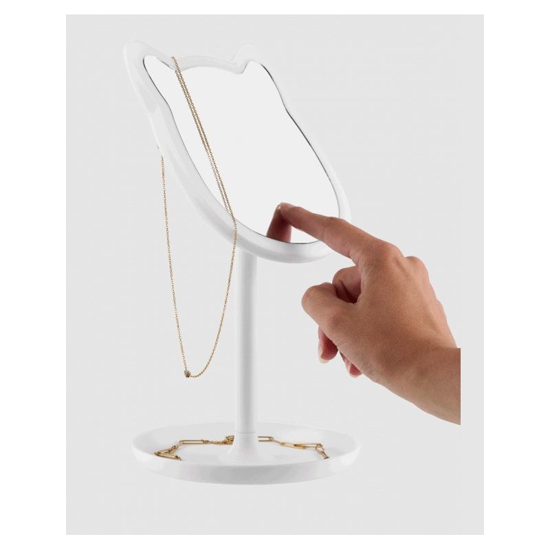Miroir grossissant lumineux - Chat blanc