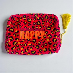 Trousse en velours "Happy"