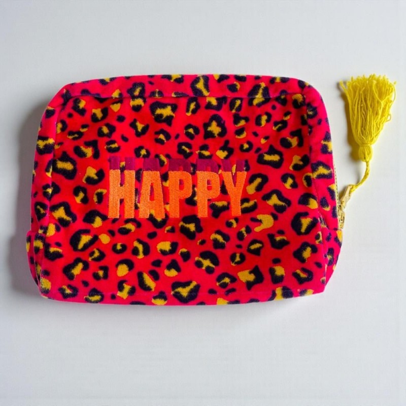 Trousse en velours "Happy"