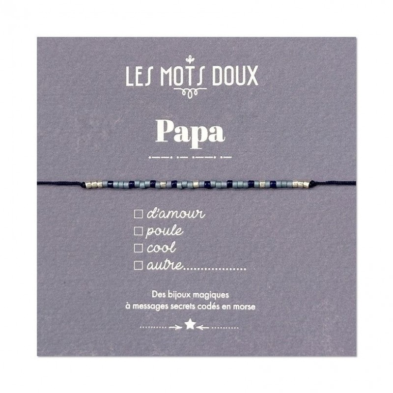 Bracelet codé morse - Papa orage/argent