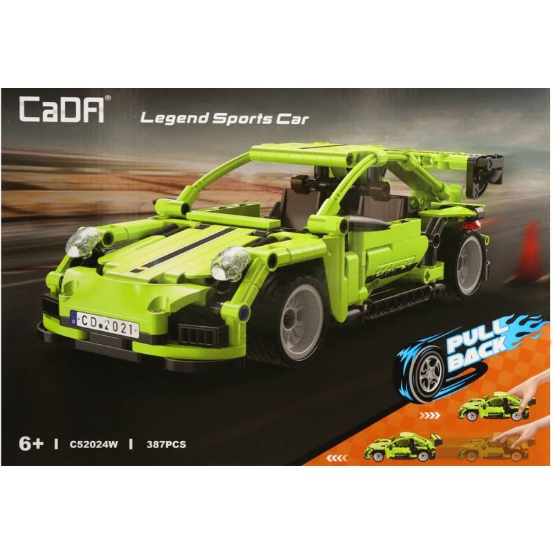 Kit de construction - Voiture de course verte "legend" (387 pièces)