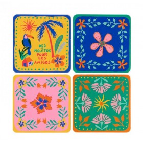 Set de 4 dessous de verre -...