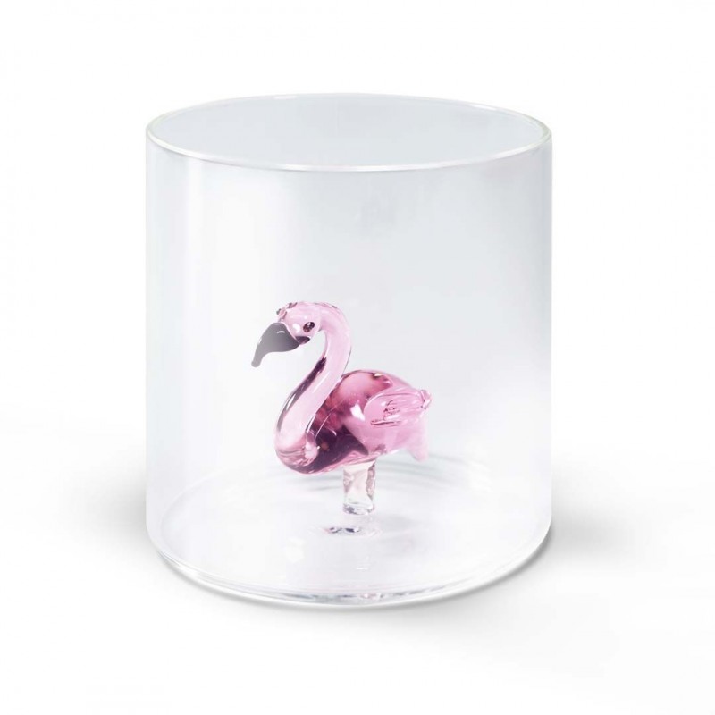 Verre à eau - Flamant rose