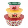 Saladiers TAITIC (set de 3 + couvercles) - Bouquet de roses