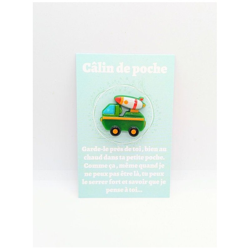 Carte Câlin de poche - Camion vert