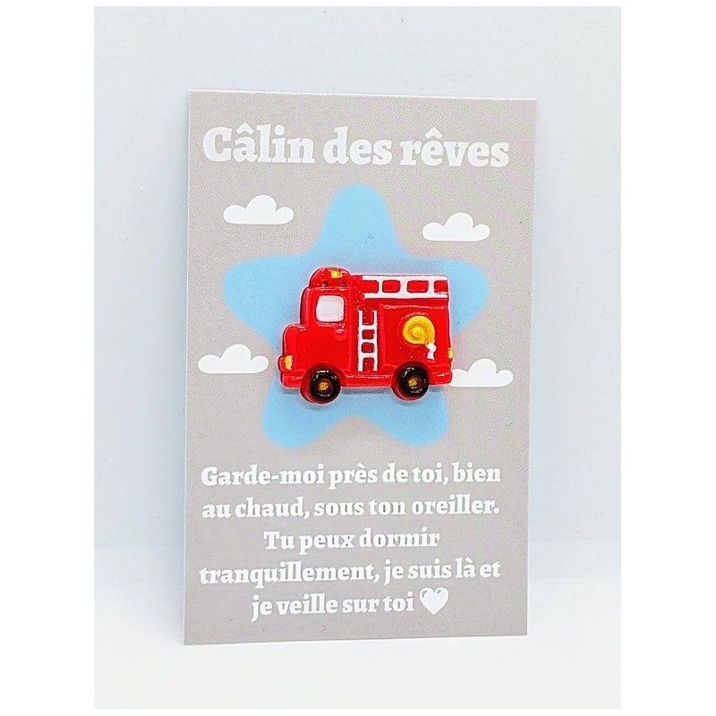 Carte Câlin de poche - Camion de pompier