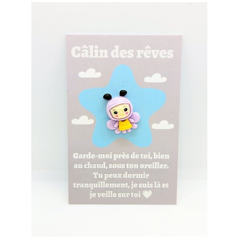 Carte Câlin des Rêves - Abeille violette