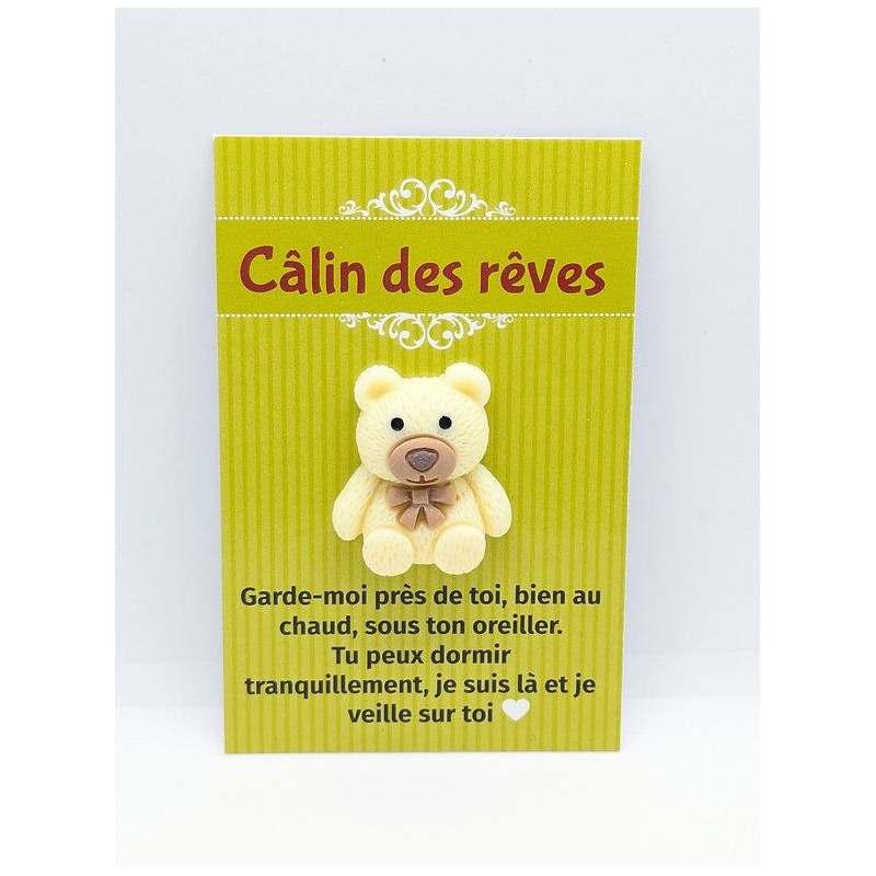 Carte Câlin des Rêves - Ourson vanille