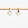 Boucles d'oreilles créoles mini Fleur - Ivoire