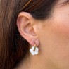 Boucles d'oreilles créoles mini Fleur - Ivoire