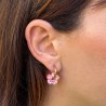 Boucles d'oreilles créoles mini Fleur - Barbiecore