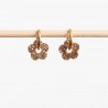 Boucles d'oreilles créoles mini Fleur - Champagne
