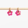 Boucles d'oreilles créoles mini Fleur - Fushia Orange