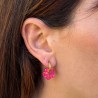 Boucles d'oreilles créoles mini Fleur - Fushia Orange