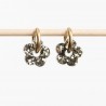 Boucles d'oreilles créoles Fleur - Mix dark green