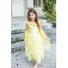 Robe de princesse en velours jaune, 3-4 ans