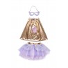 Set de super-héroïne tutu/cape/masque - Rose gold/lila, 4-6 ans