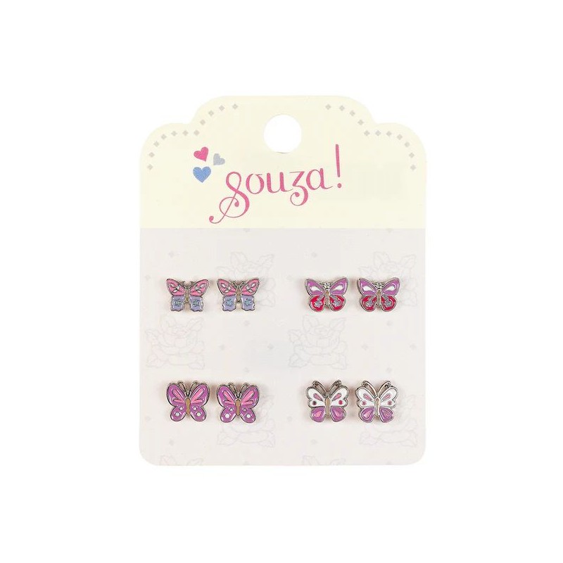 Boucles d'oreilles à trous Papillons (4 paires)