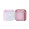 Set de 3 boîtes à tartines/goûter - Ballerine
