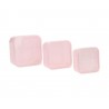 Set de 3 boîtes à tartines/goûter - Rose pale paillettes