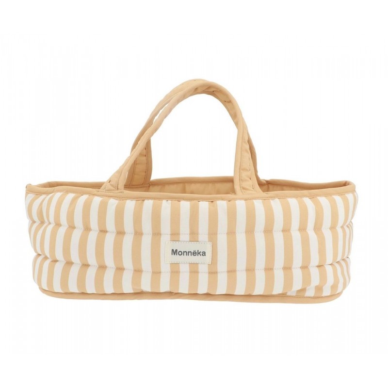 Couffin pour poupée - Ligné caramel