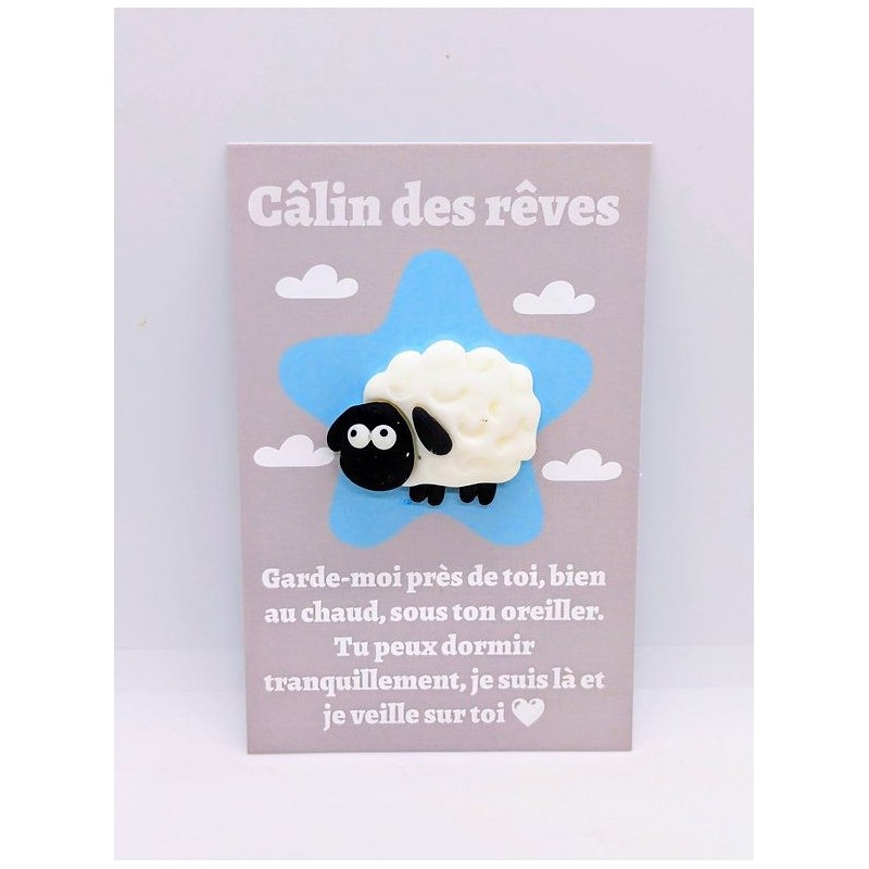 Carte Câlin des Rêves - Mouton blanc