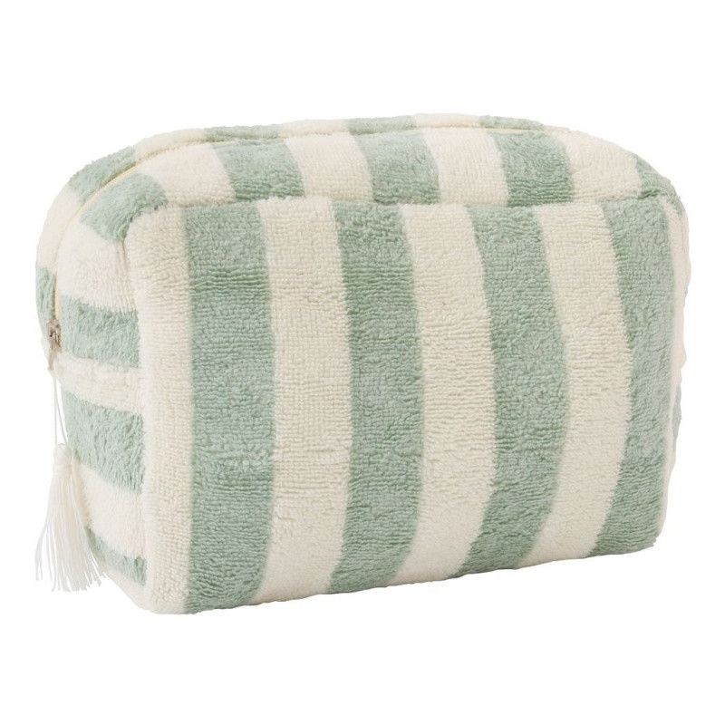 Trousse de toilette bambou - Lignée crème/vert