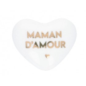 Cœur en céramique blanc et...